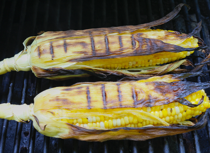 Grilled the corn until charred outside, tender inside