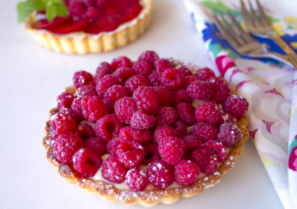 Raspberry Tart with Ricotta Pastry Cream – Gluten Free