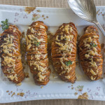 Hasselback Sweet Potatoes with Aged Gouda – Maple Syrup Glaze recipe