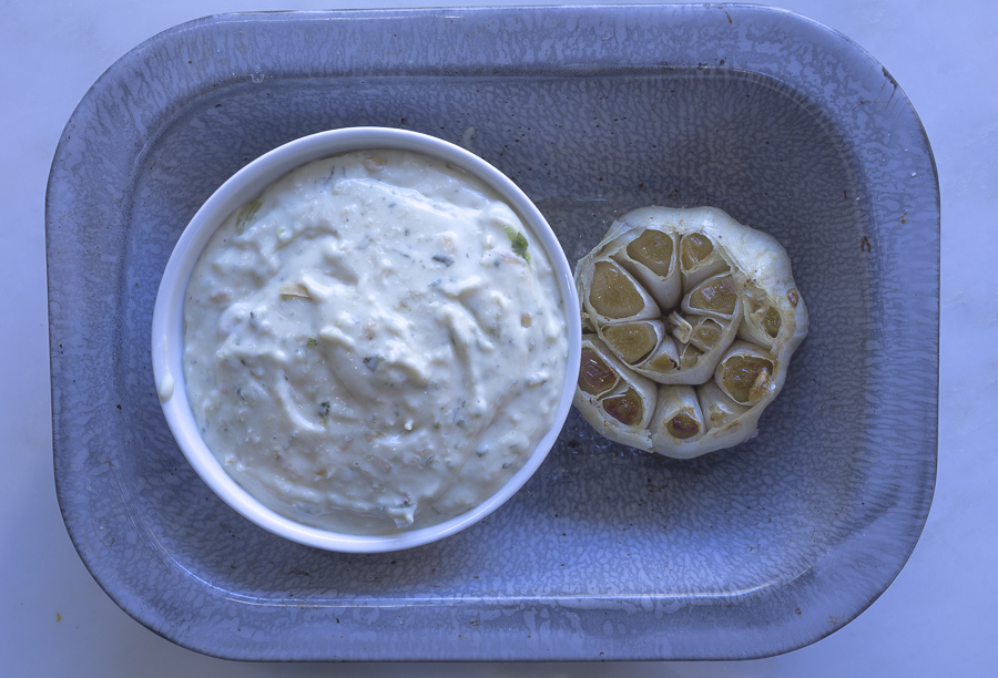 The finished dip, cook an extra head of garlic if you like for another recipe