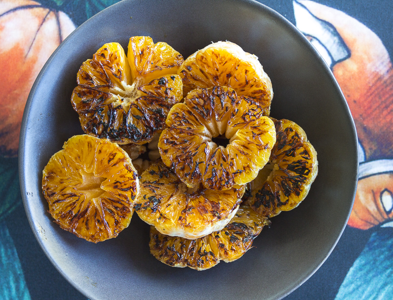 Charred Clementines, ready to chop for the salsa