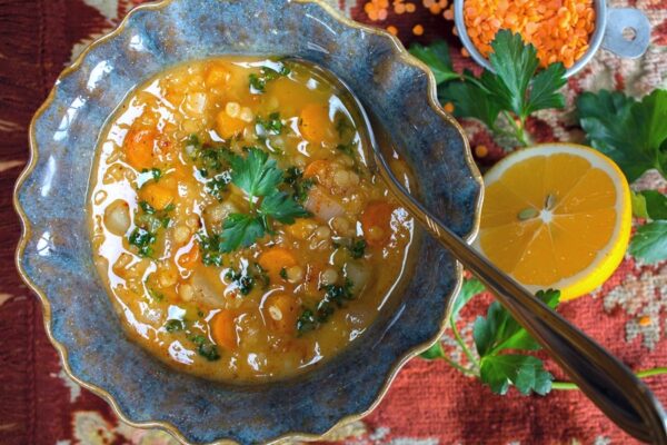 Lentil Soup with Middle Eastern Flavors and Meyer Lemons
