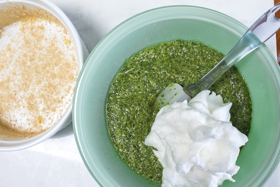 Pureed vegetables, with egg yolks and a little matzo meal, then fold in whipped egg whites