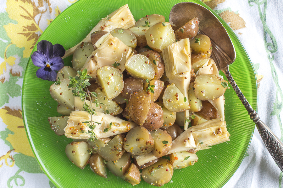 Potato Salad with Artichokes – Lemon Thyme Dressing