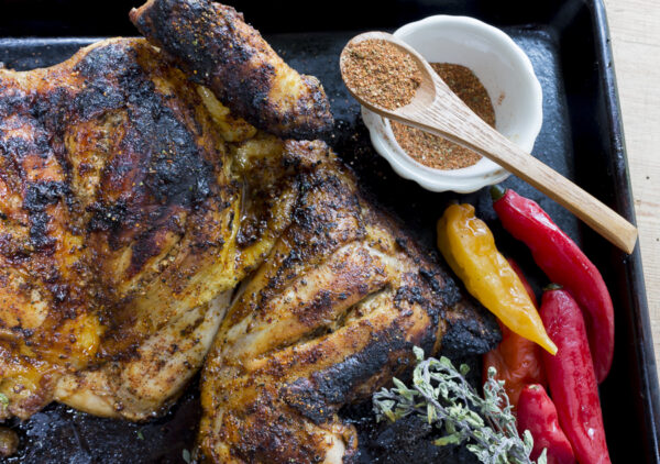 This wonderfully aromatic chicken is big on flavor – make my Peruvian Spice Blend for an authentic spit-roasted chicken with a tender flesh and crispy skin