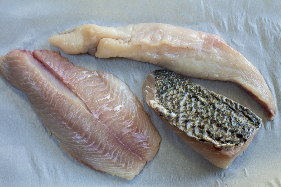 Choose the freshest firm white filets, I've used Blackfish, Sea Bass and Monkfish 