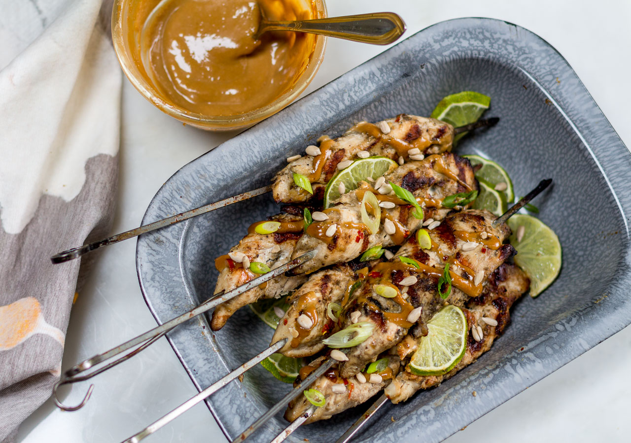 Sunflower Satay Sauce ~ for Noodles and Grilled Chicken Skewers (Peanut-Free)