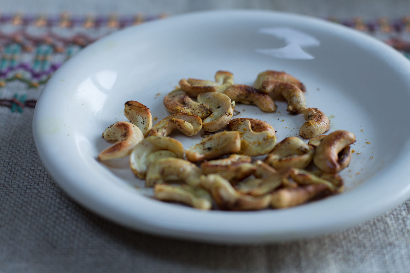 Spiced Cashew Garnish is easy to prepare in a small skillet… adds a nice crunch!