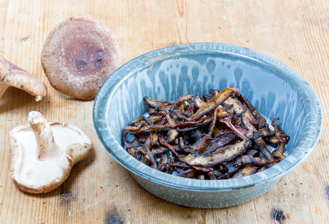 Skillet Shiitake Bacon - Mississippi Vegan