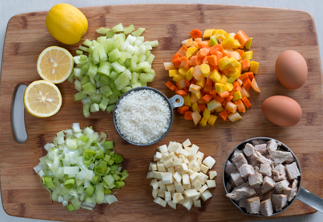 Ingredients for Greek Lemon Turkey Soup