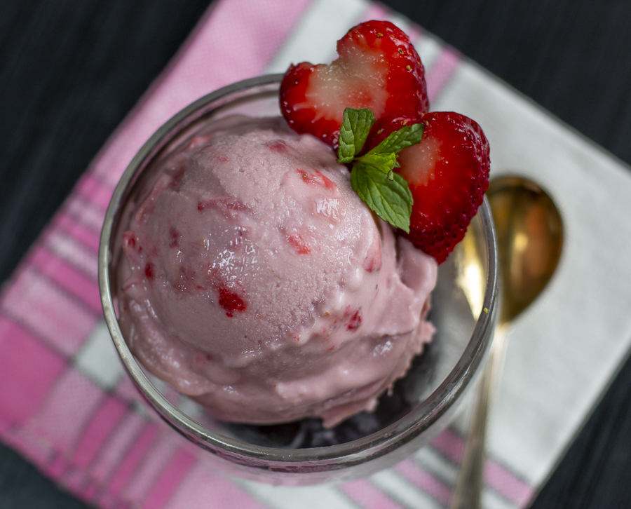 Scooped Vegan Strawberry Rhubarb “Ice Cream”
