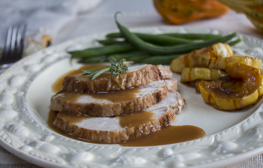 Karen's Roast Thanksgiving Turkey Basted with Fruit Juices and Marsala Gravy