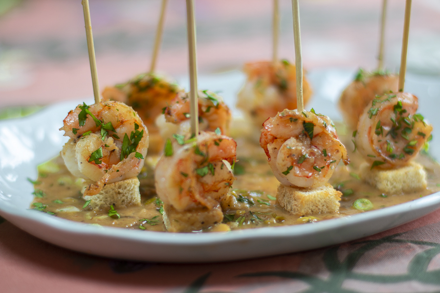 Skewered Shrimp Scampi Appetizer