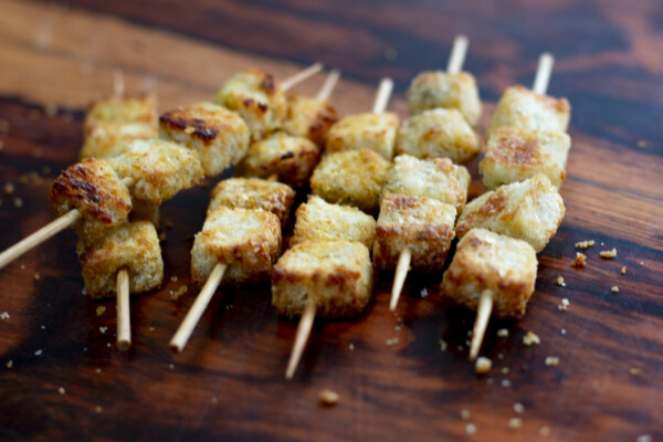 Crispy Crouton Skewers