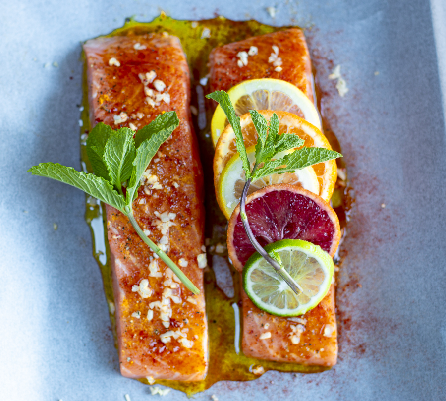 Salmon in Parchment with Multi-Citrus Salsa