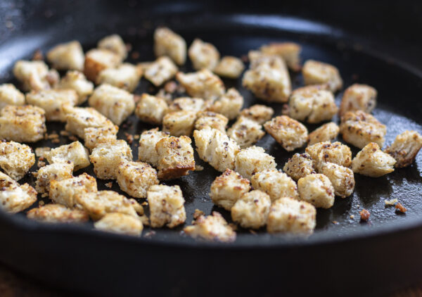 Crispy Croutons with Grainy Mustard and Garlic