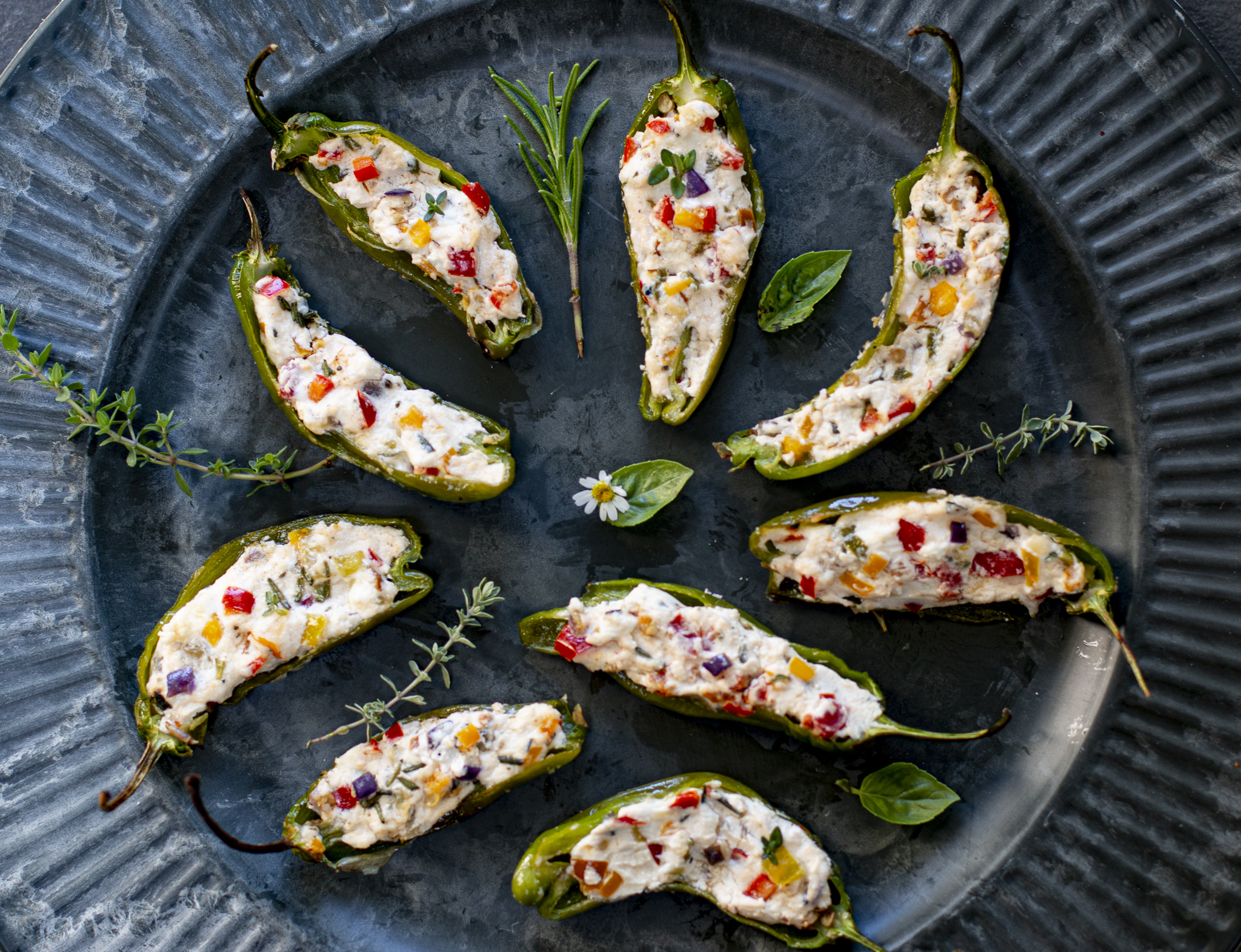 Mediterranean Stuffed Shishito Peppers