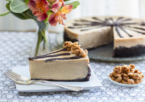 Lightened-Up Peanut Butter Cheesecake with Chocolate