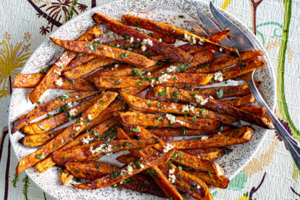 Incredible Oven Baked Sweet Potato Fries with Garlic
