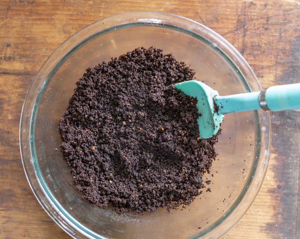 Chocolate Biscotti crumbs for cheesecake crust