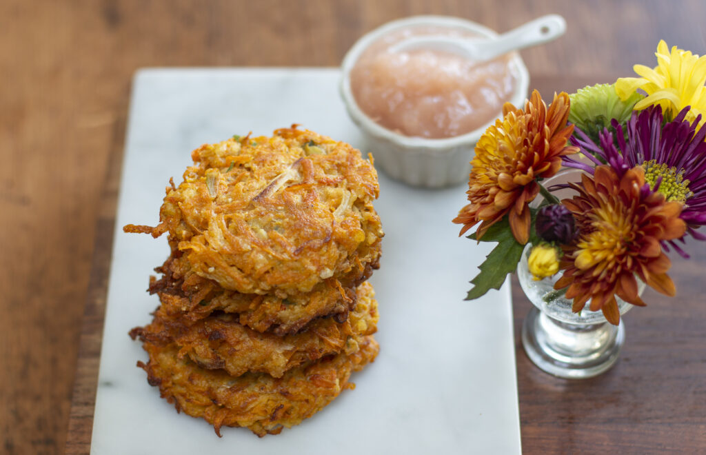 Butternut Squash Latkes - A new twist for your Potato Pancake repertoire.