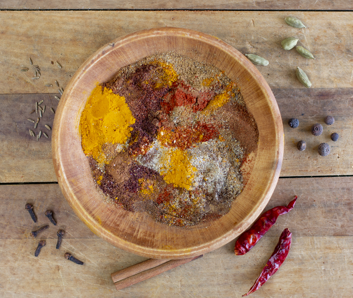 Iraqi Seasoning Mix with 11 seasonings in a vintage bowl 