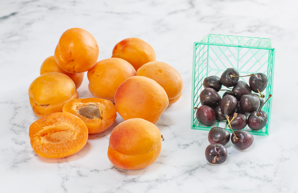 Fresh Apricots and Cherries 
