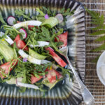 Watermelon & Fresh Coconut Salad with Thai Dressing, Mint and Basil