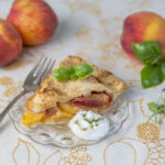 One Slice of Perfect Peach Pie with Whipped Coconut Cream & Basil Syrup