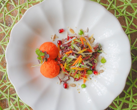 Super Crunch Salad with Carrot Sorbet 