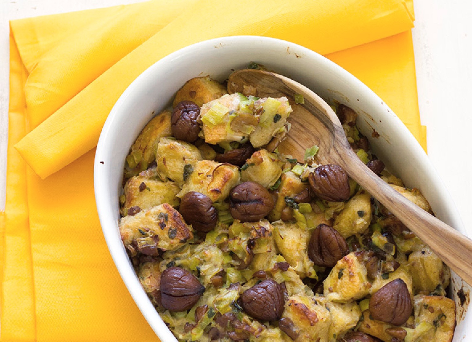 Chestnut Stuffing with Shiitake Mushrooms, Apricots and Fresh Herbs