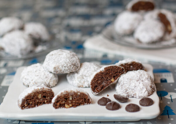 Gluten Free Double Chocolate Mexican Wedding Cookies