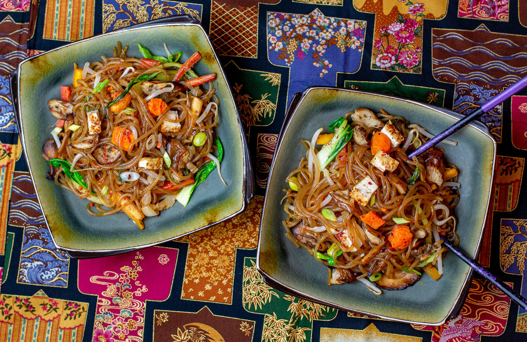 Asian Glass Noodle Stir-Fry with Too Many Vegetables