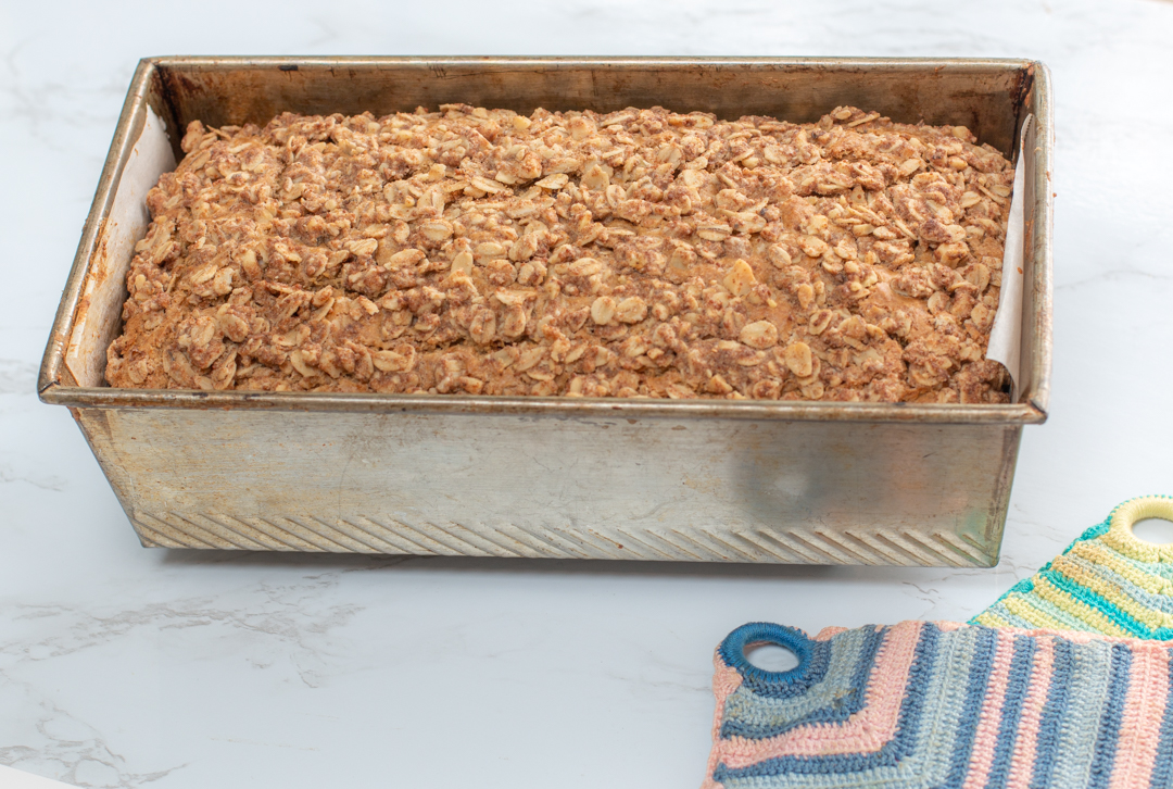 Applesauce Streusel Cake Out of the oven - cool and slice 