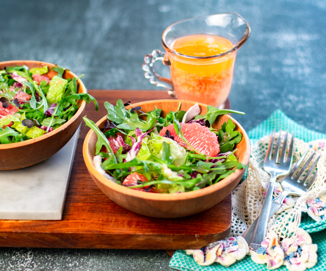 Composed Grapefruit Salad with Ginger-Grapefruit Vinaigrette