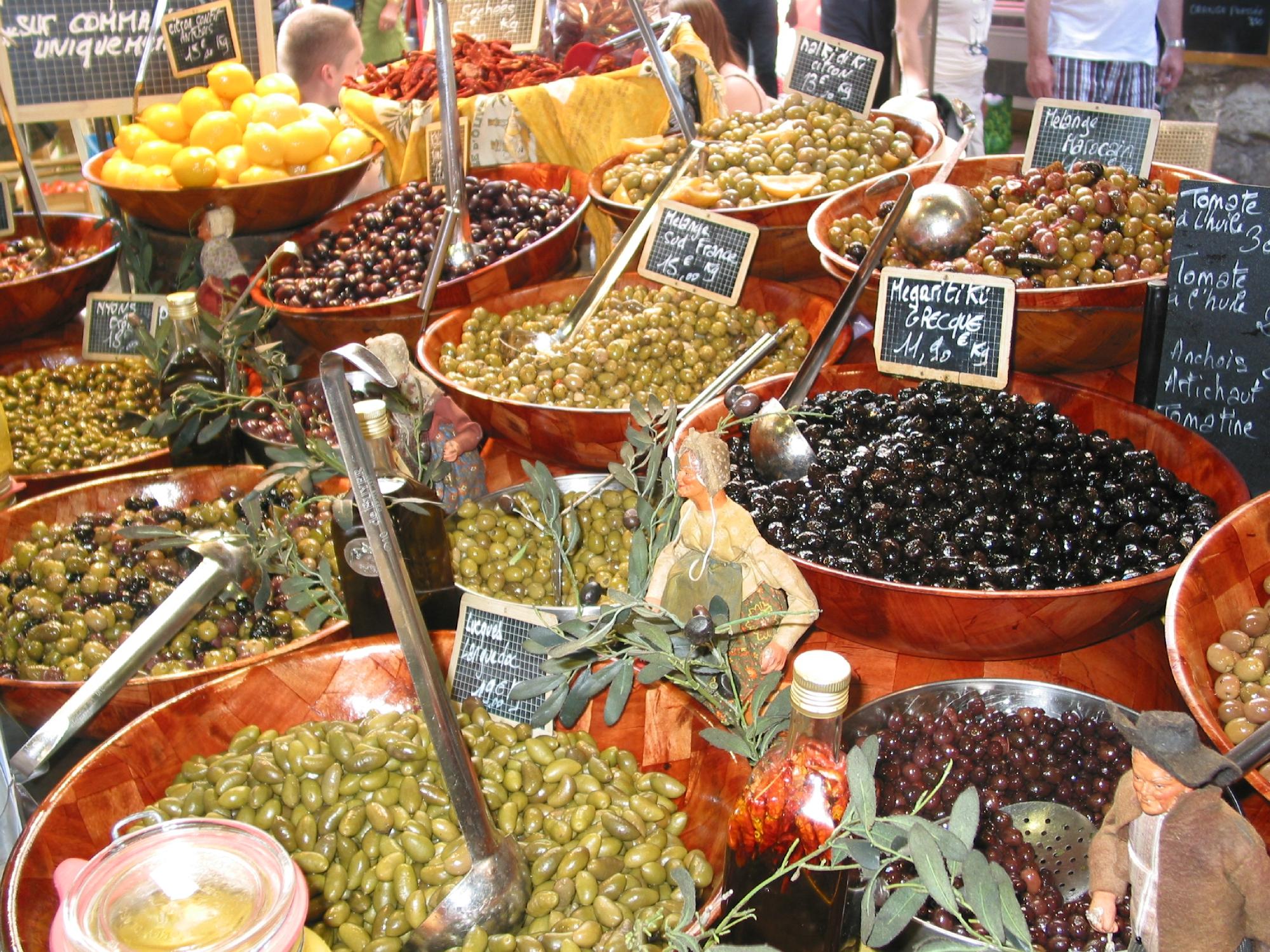 Olives - Photo from the Marche Provencal Market; Antibes, France