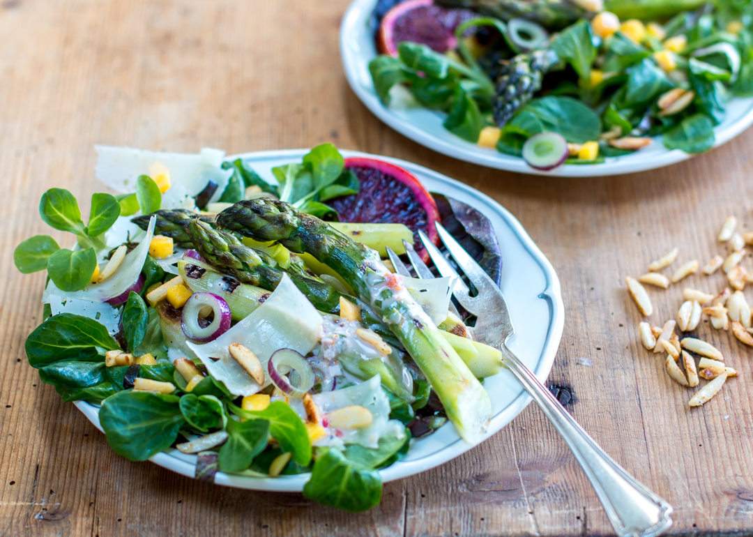 Spring Grilled Asparagus Salad ~ Blood Orange Buttermilk Dressing