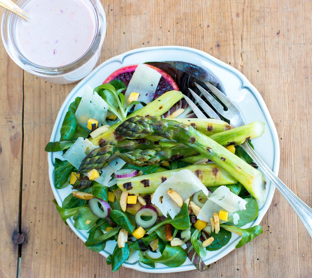 Spring Grilled Asparagus Salad ~ Blood Orange Buttermilk Dressing