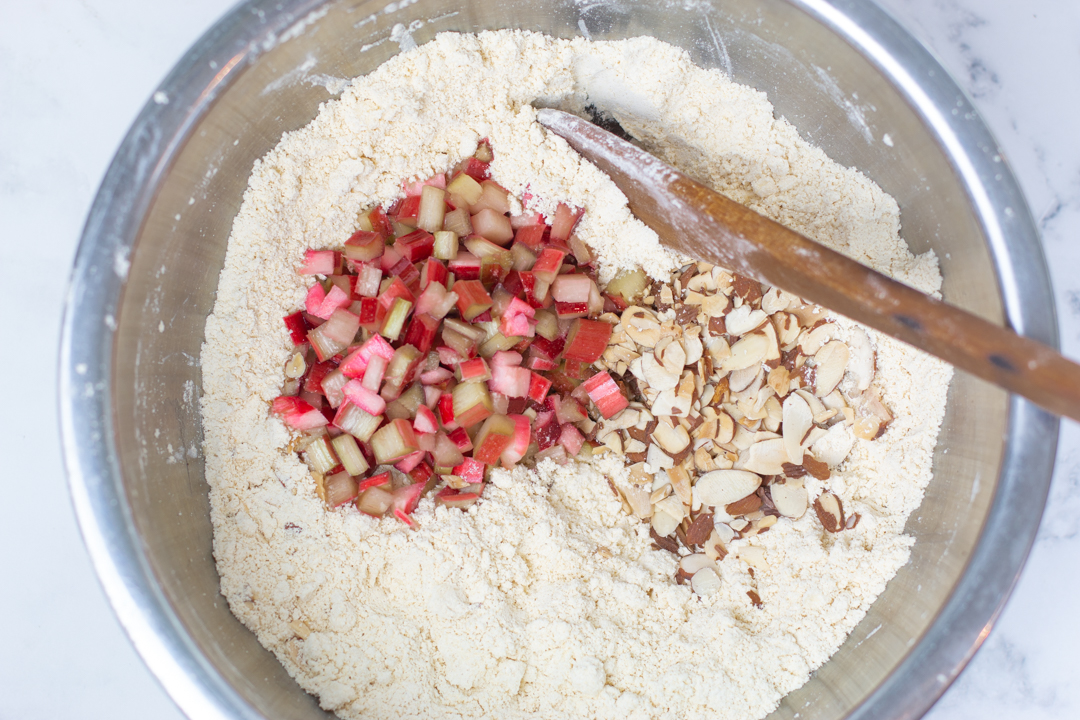 Rhubarb Scones - Add diced rhubarb and toasted chopped almonds 