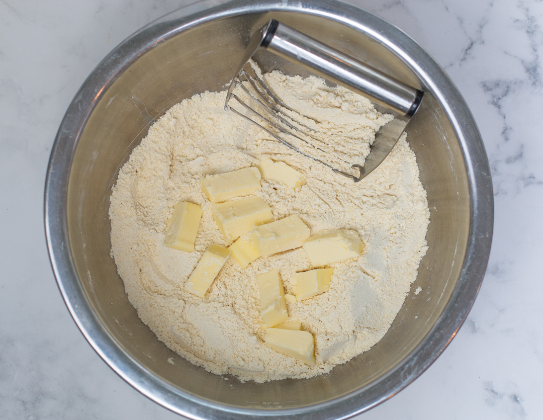 Rhubarb Scones - Freeze butter for 15 minutes - cut into dry ingredients with a pastry blender