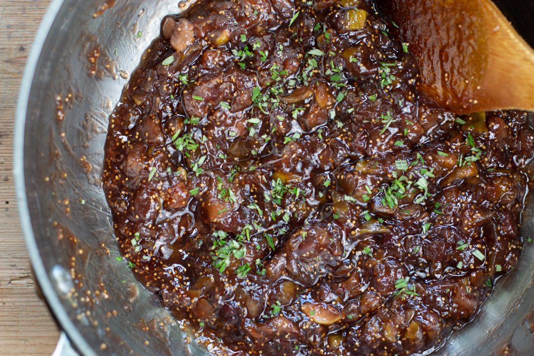 Add the Chopped Rosemary to the warm jam and give a big stir 