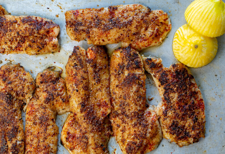 Karen’s Cajun Style Blackened Redfish with Summer Herbs in a Cast Iron