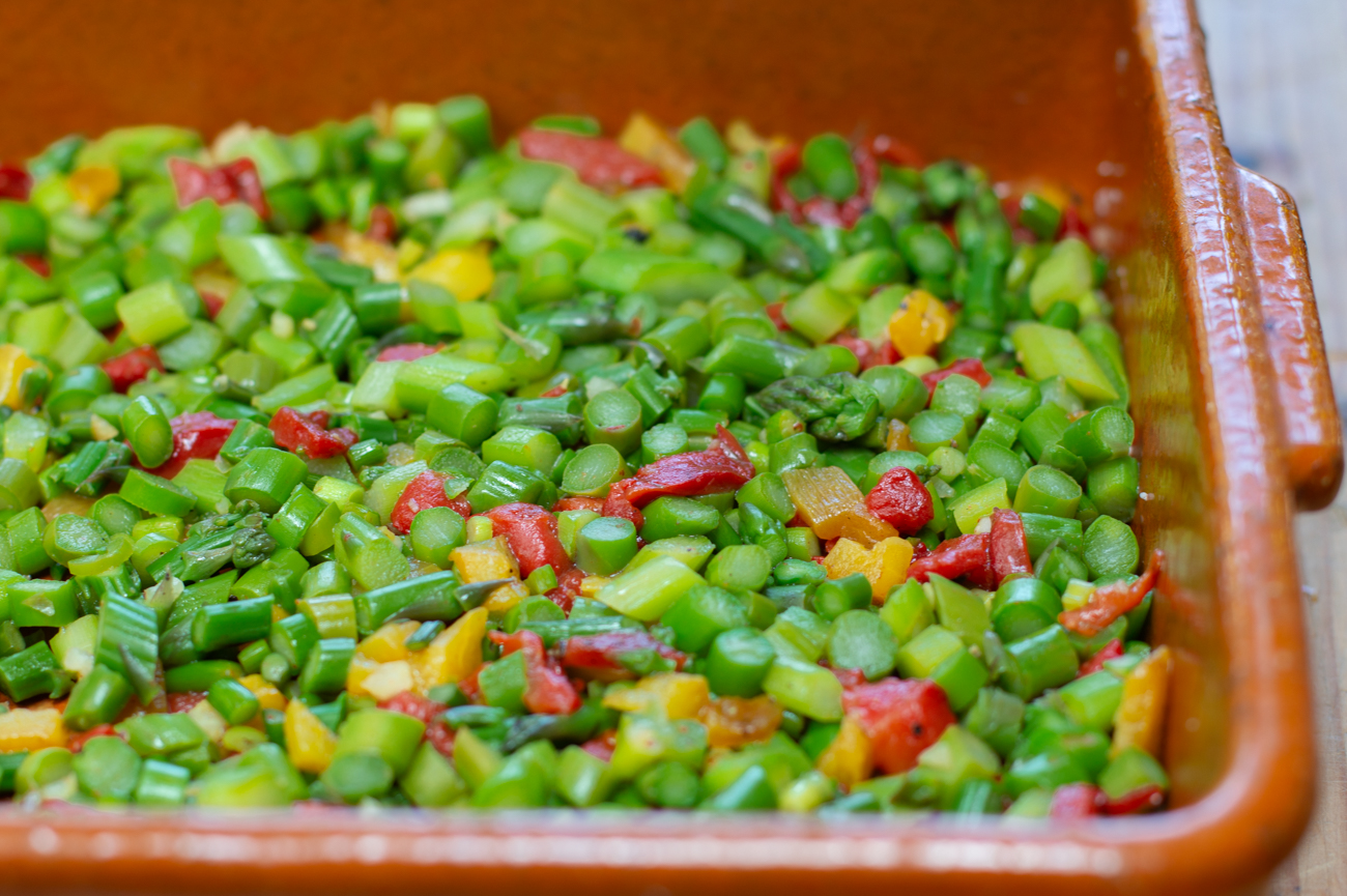 Asparagus Frittata: Close-up - vegetables for the frittata