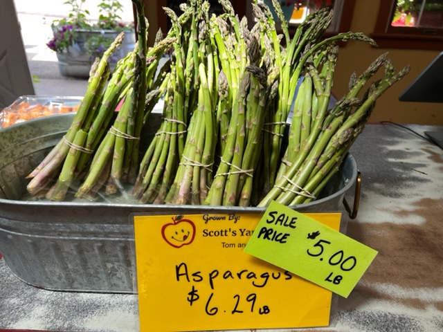 Freshly picked asparagus from Scott's Yankee Farmer, East Lyme, CT 