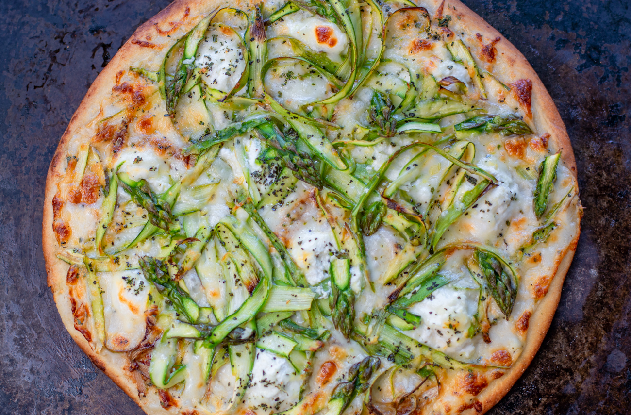 Karen's Shaved Asparagus White Pizza