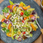 Karen's Summer Greek Salad with Peaches & Fennel with Shaken Italian Dressing