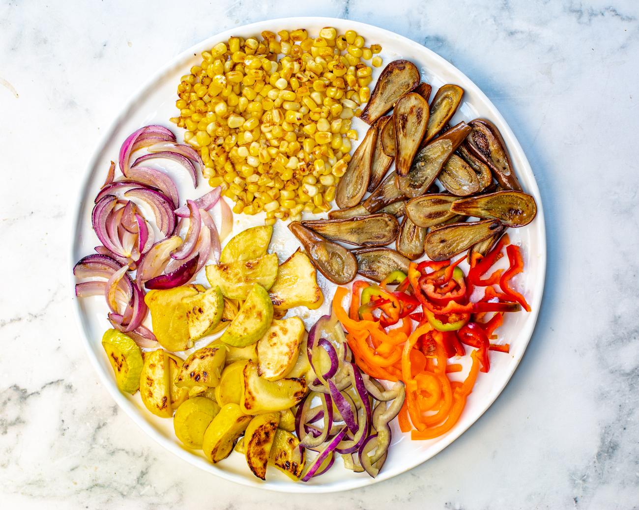 The Vegetables used for the Grilled Summer Veggie Pizza