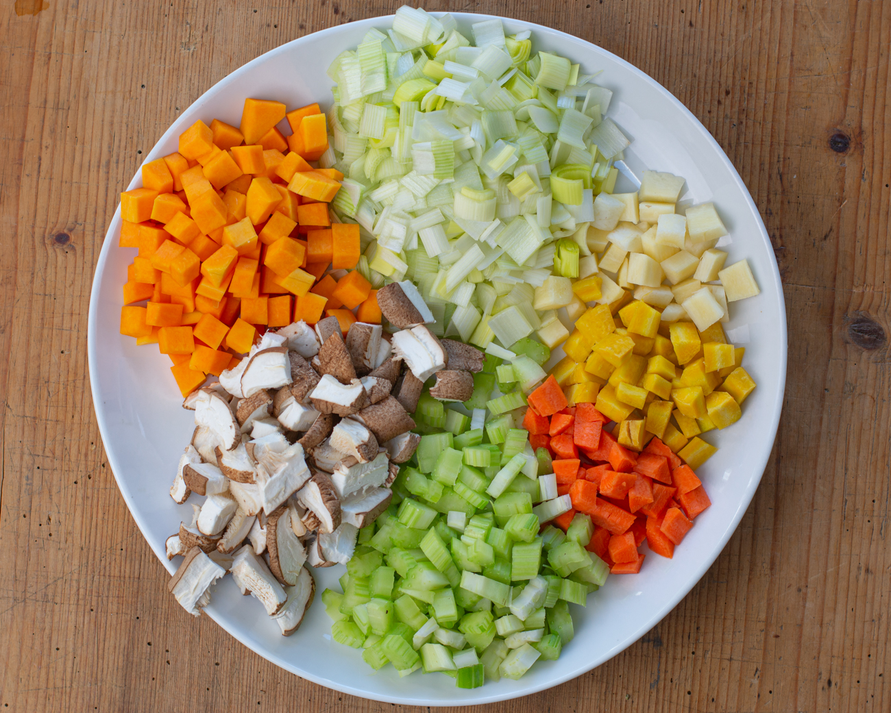 Diced Veggies for Vegetable Soup with Lentils & Buckwheat