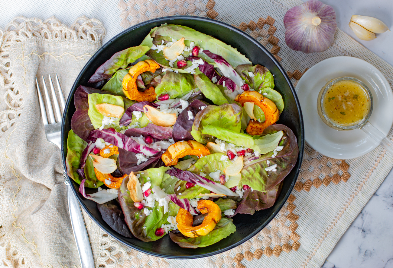 Karen's Garlic-Garlic Vinaigrette with a fall salad