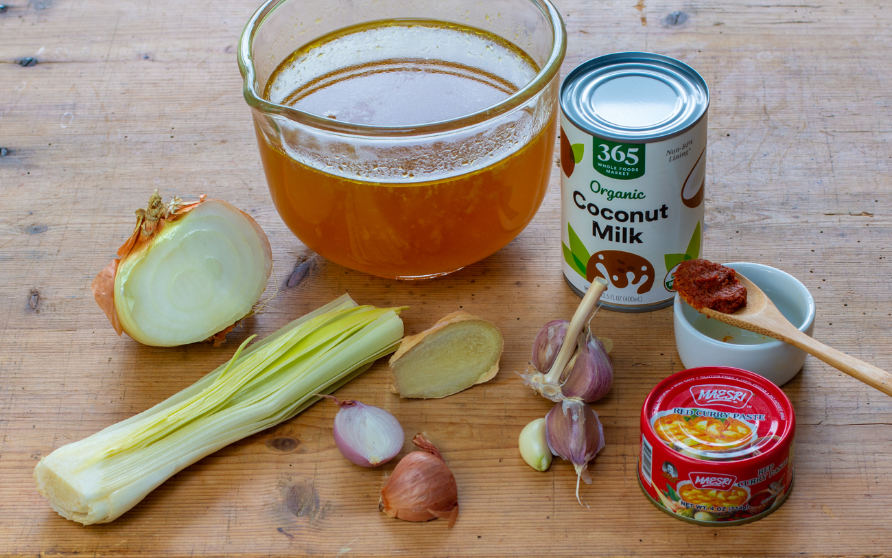 The rest of the ingredients for the Thai inspired Honeynut squash soup